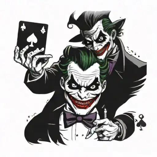 Joker From Batman Holding Spade Of Ace Card