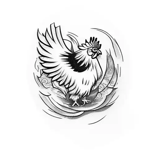 Brave Rooster In Arm