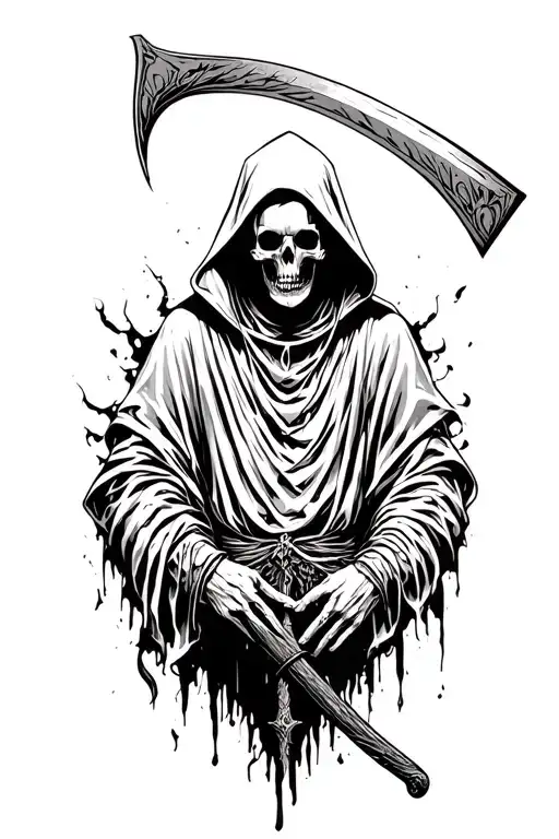 Death With A Hood And A Full Body Scythe