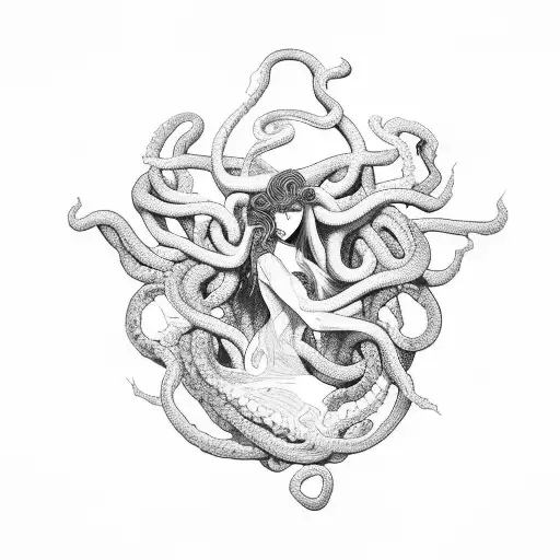 Medusa Killing A Man With Her Tail