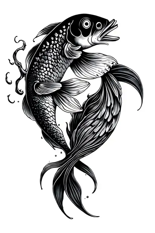 Fish Tail By Joining The Water