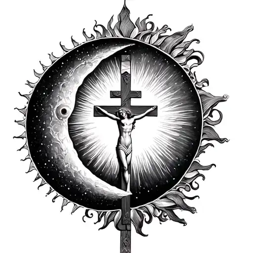 Sun Moon And Crucifix