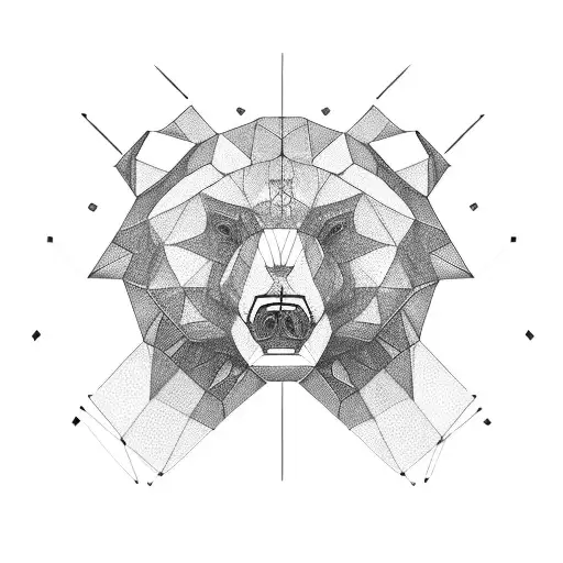 Geometrical Grizzly Bear Head