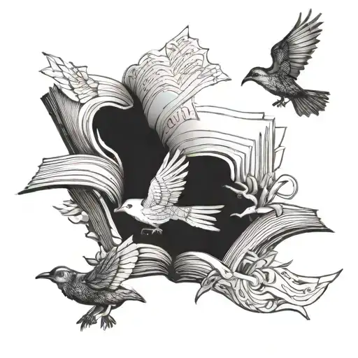 Book With Pages That Come Off And Become Birds