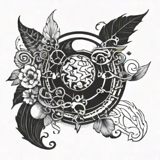 Incorporate Juice Wrld's Signature Symbol Or Logo Into A Surreal Blackwork Design