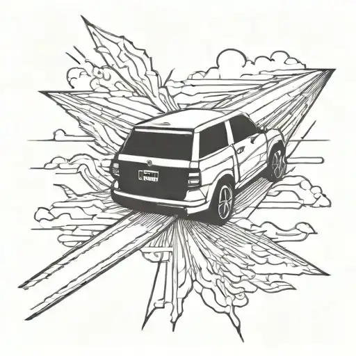 Car Drives On A Highway