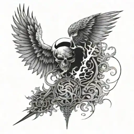 A Tattoo Symbolizing The Battle Between Good And Evil Within Oneself