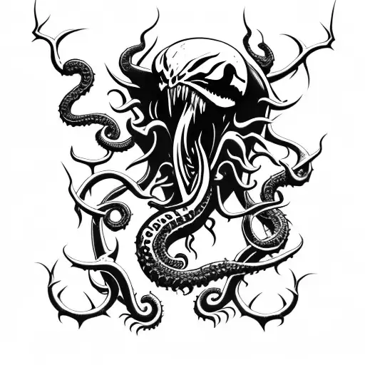 Axe Inspired By Venom And Cthulhu