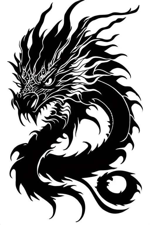 Dragon Trival Whit A Tocuh Tattoo