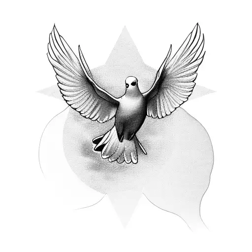 A Dove Mid Flight And A Reversed Image Of That Dove But It Is Dead