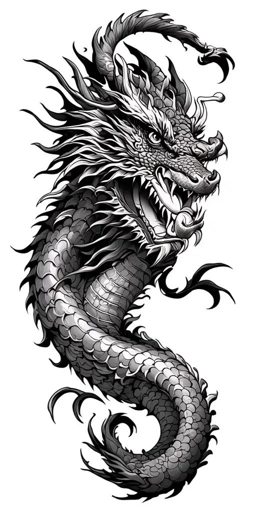 Dragon Samurai Sleeve Tattoo Design