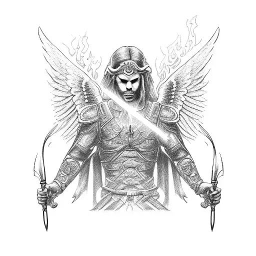 Angelic Warrior With A Flaming Sword
