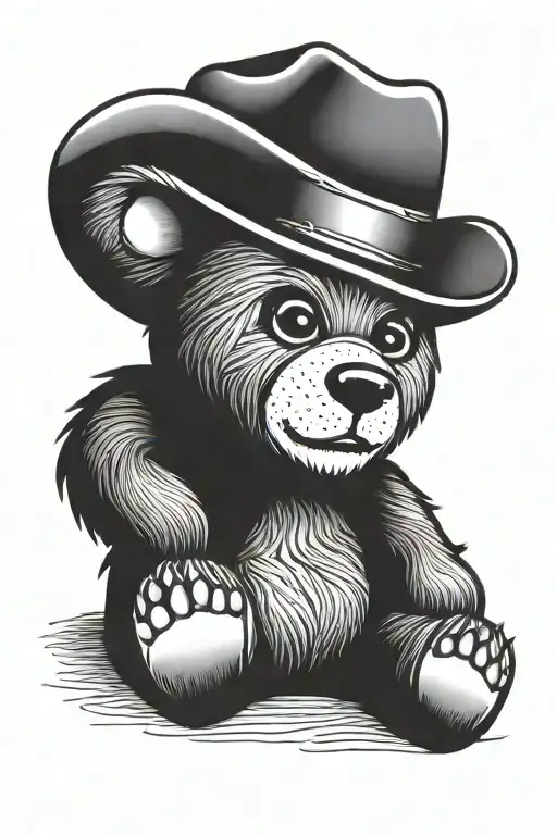 Teddy Bear With Cowboy Hat Sitting