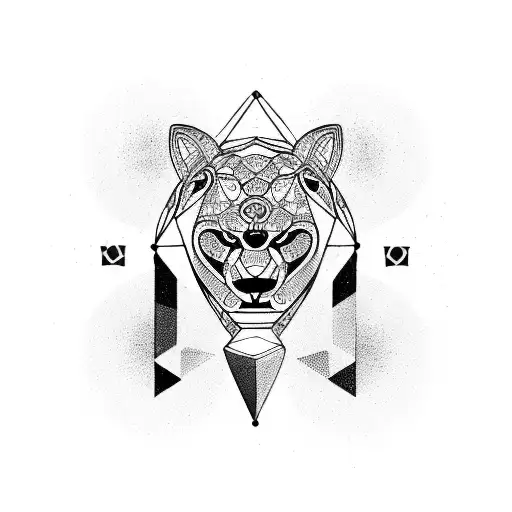 Leo Zodiac Sign With Geometric Figures