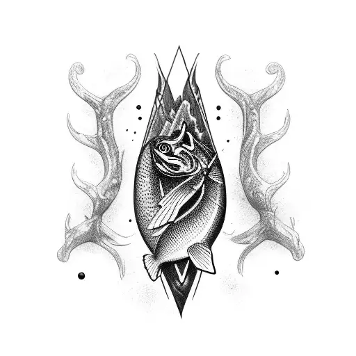 Tattoo With Fishing Elements