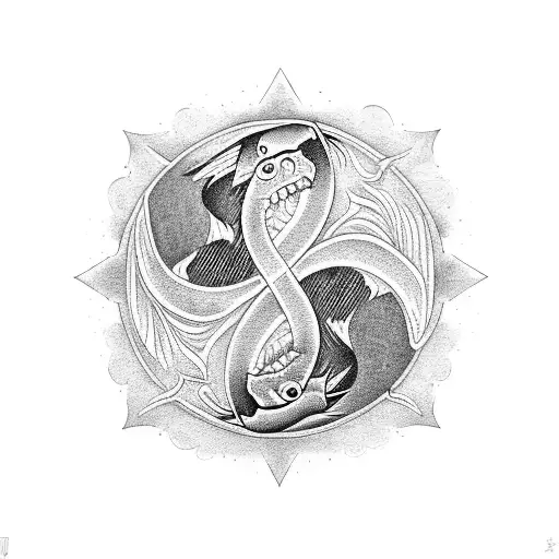 Carp Similar As Yin Yang Dark Side