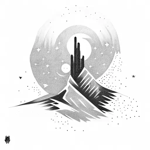 A Shooting Star Passing Through The Northern Lights