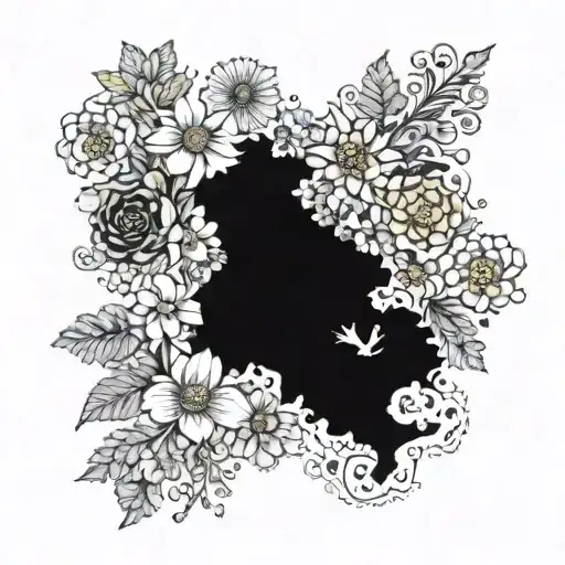 Ukraine And Germany And Flowers And Black And White