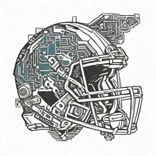 Combine A Football Helmet With A Circuit Board Design
