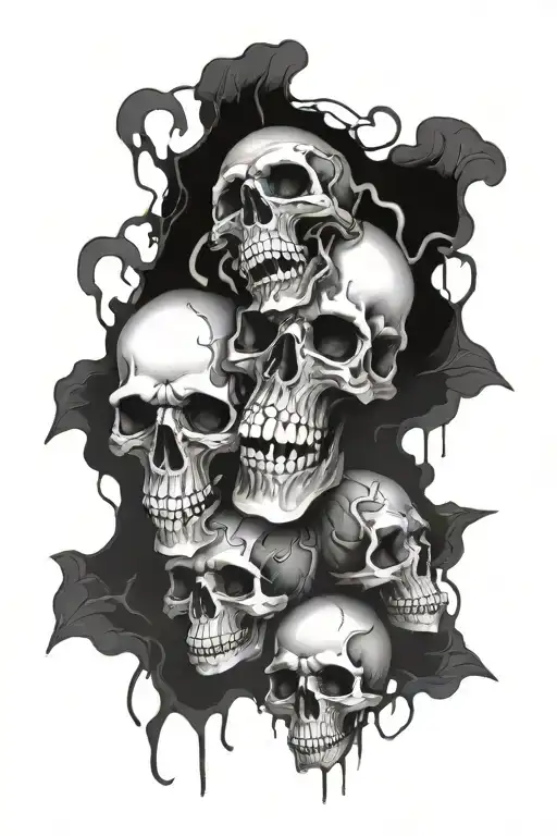 Creepy Skulls Ripping Out Of Arm