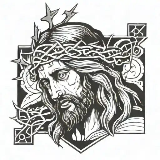 Jesus With Crown Of Thorns And The Number 41