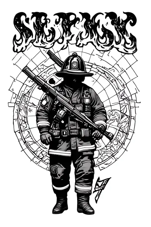 Fire Fighter And Geo Patern