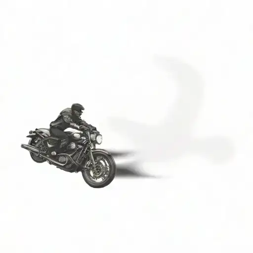 A Person Riding A Motorcycle And His Shadow Is An Eagle