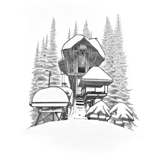 Mountain Chairlift Snow