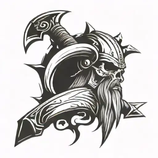 Viking Axe Breaking A Skull