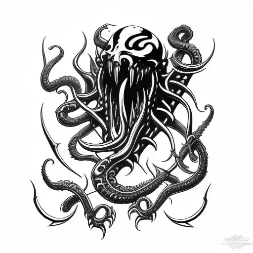 Axe With Prominent Blade Inspired By Venom And Cthulhu