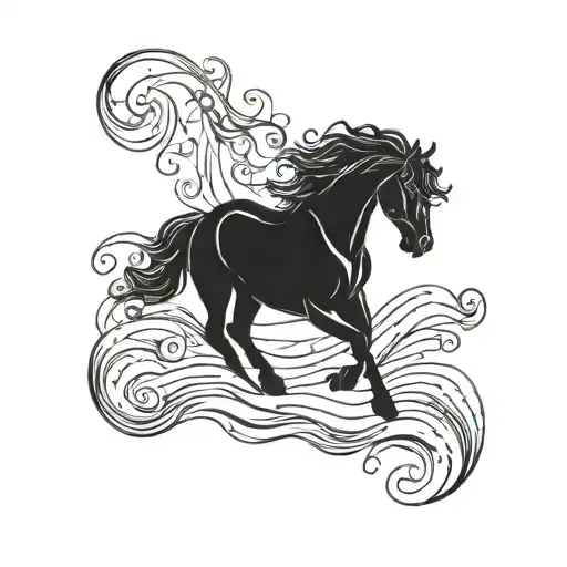 Black Ocean Shaped Like A Horse