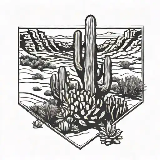 Arizona Desert In Square Frame