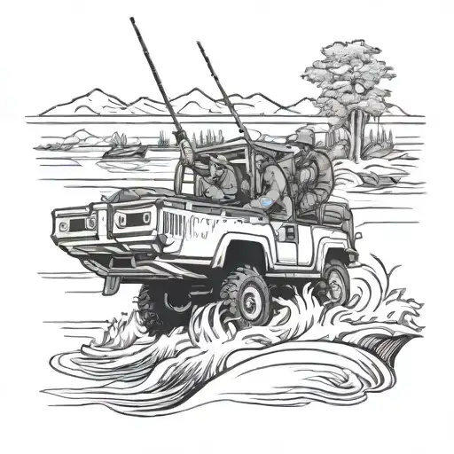 Hunting 4Wd Fishing Scene