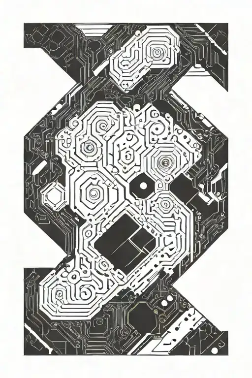Cyberpunk Chip Geometric Design