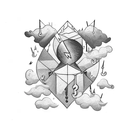 Thunderstorms Striking Lightning Love Stars On Collar Bone