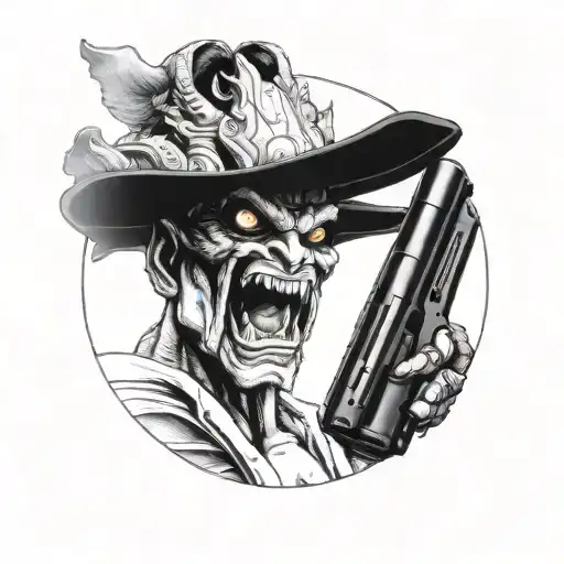 A Demon Holding A Gun