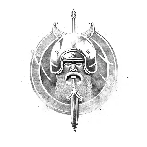 Viking Warrior Wielding A Mythical Weapon