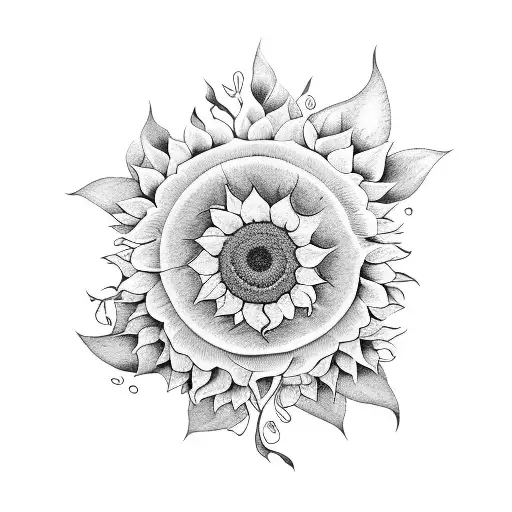 Vertical Vine With 5 Sunflowers On It