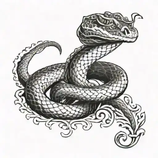 Fine Snake With Fleur-de-lis On The Arm