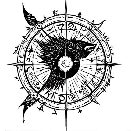 Zodiac Sign Tattoo In Black