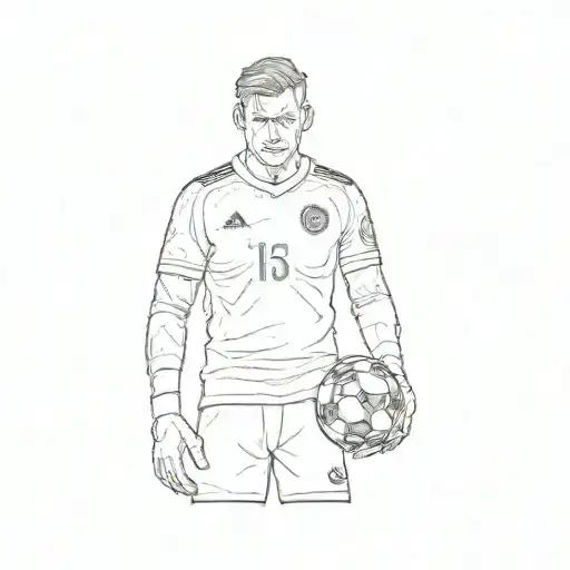 A Soccer Player Holding A Ball