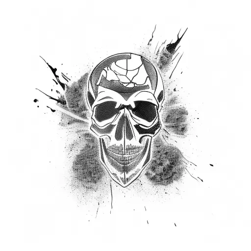 Skull Split In Half Leaking Blood