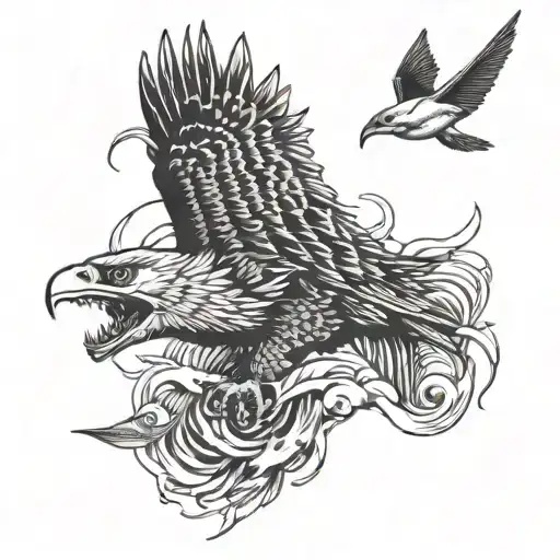 Eagle With Shark With Tiger