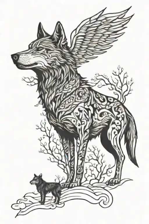 A Plot With A Wolf And A Burnt Crow