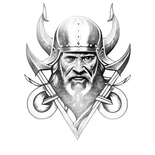 Vikings Odin In Red Flames