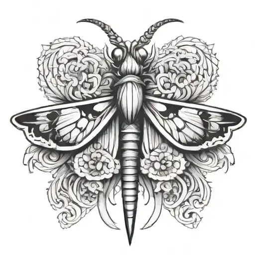 Moth With Sword Through It