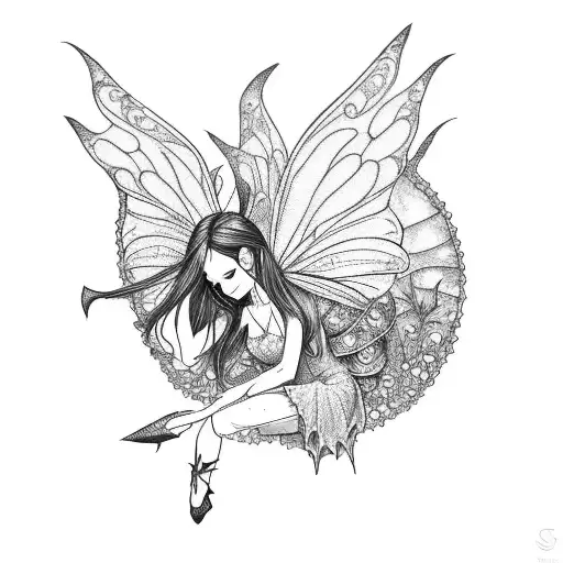 Scary Fairy On Mushroom