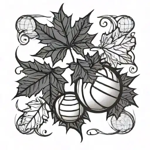Volleyball Maple Leaf