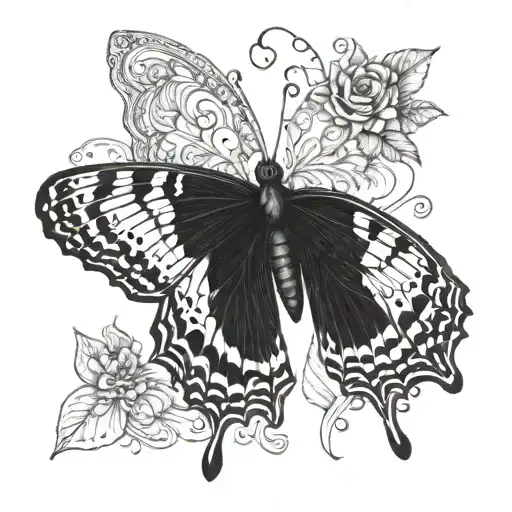 Butterfly Black And White