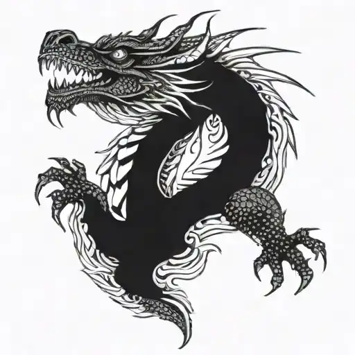Anxiety Dragon Symbolizing Inner Struggles And Strength In Life